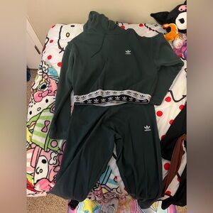 adidas Originals Dark Green Track Pants & Hoodie Set